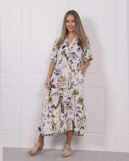 Melissa Midi Dress - Olive Meadow