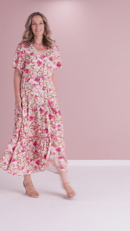 Evelyn Dress - Pink Floral