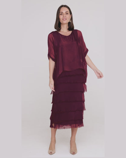 Margo Silk Dress - Wine