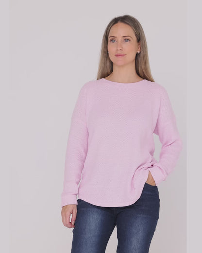 Brenda Waffle Knit - Blush