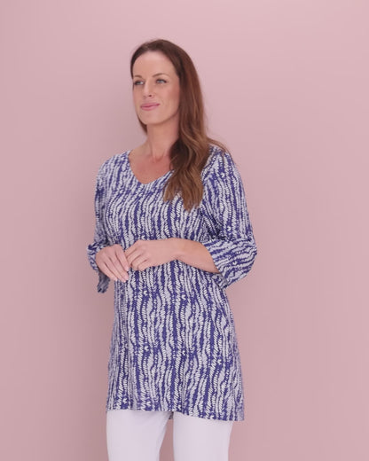 Siena Tunic Top – Blue Leaf
