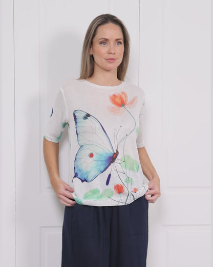 Caprina Knit Top - Butterfly