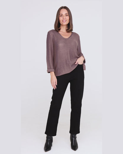 Emmy Cotton Knit Jumper - Mocha