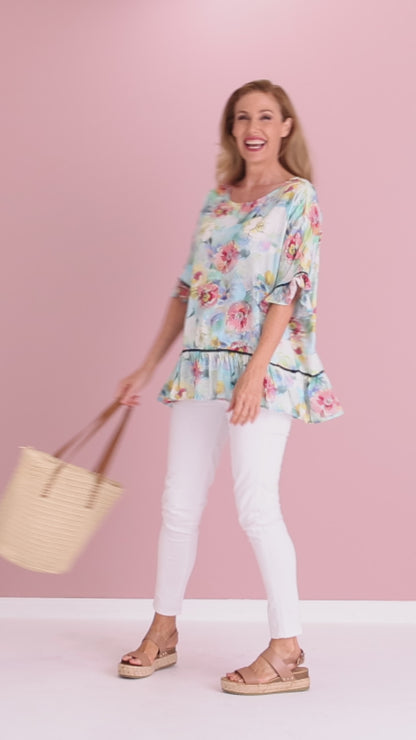 Electra Top - Morning Dew Floral