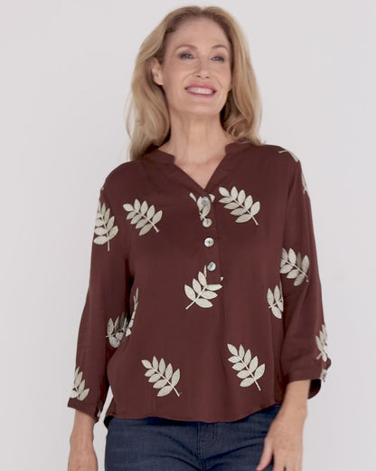 Marli Top - Gold Leaf Chocolate