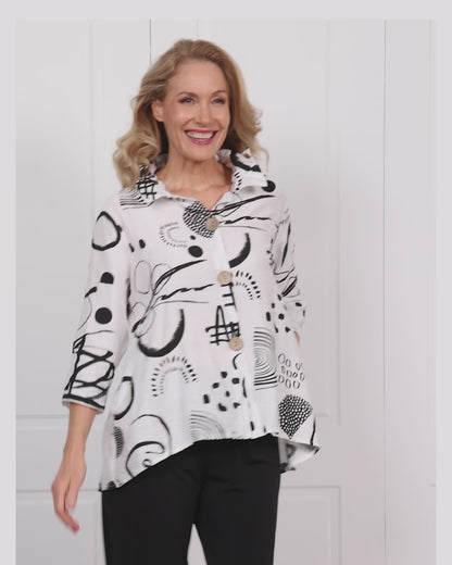 Maria Shirt - White Sketch
