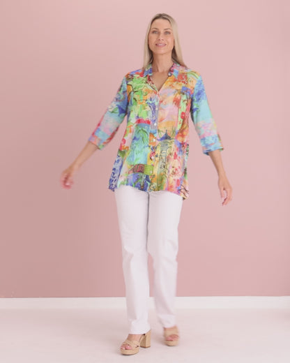 Digital Collared Shirt - Mount Fuji