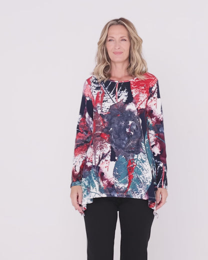 Andrea Top - Navy Print