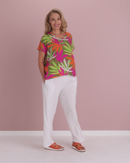 Tina V Neck Top - Tropical