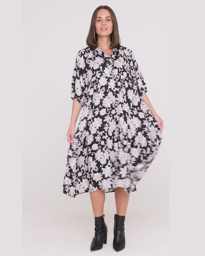 Lisburn Dress - Black Floral