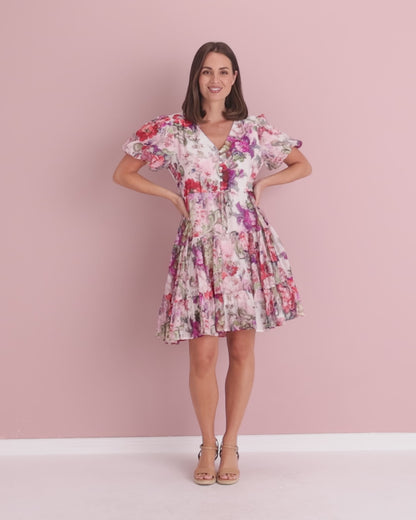 Mila Petite Dress - Antique Ruby Roses