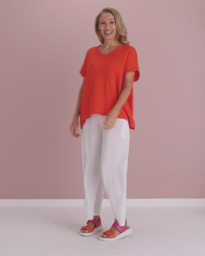 Maldives Cotton Muslin Top - Orange