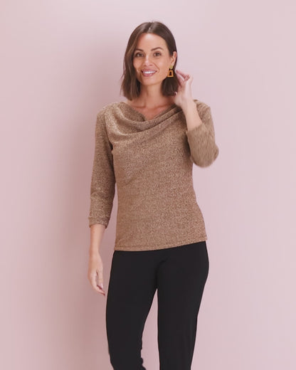 Estelle Lurex Top - Gold
