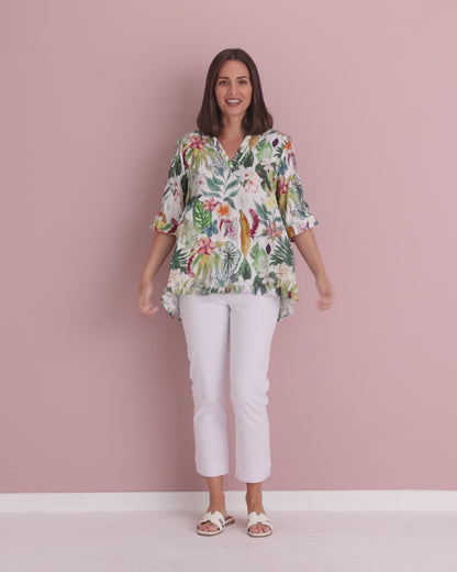 Charlotte Blouse - Tropical Oasis