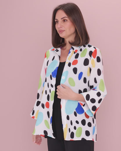 Frankie Print Shirt - White/Multi Spot