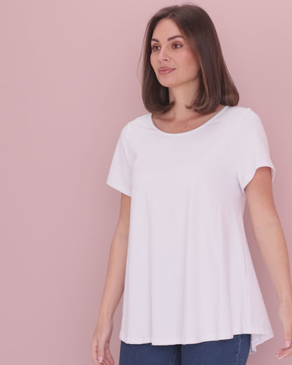 Margie Swing Top - White