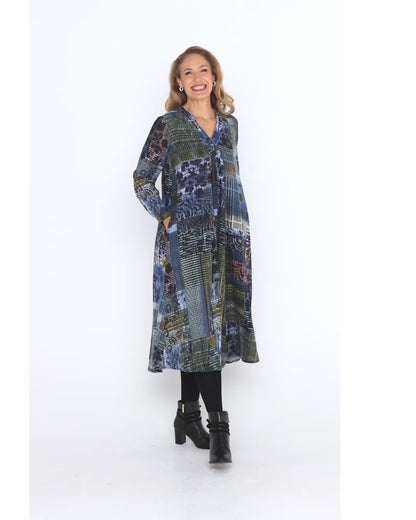 Rishfayan Dress - Muted Patchwork