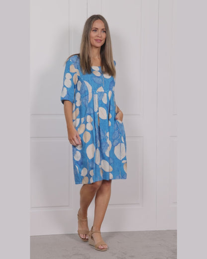 Delphi Dress - Azure Botanical
