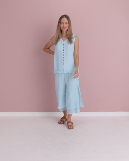 Sleeveless Gemma Top - Baby Blue