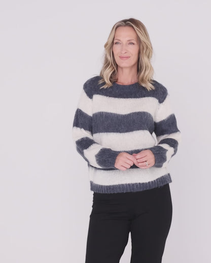Pallas Stripe Jumper - Navy