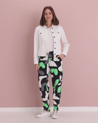Stijl Cotton Track Pants - Abstract Yardage Print
