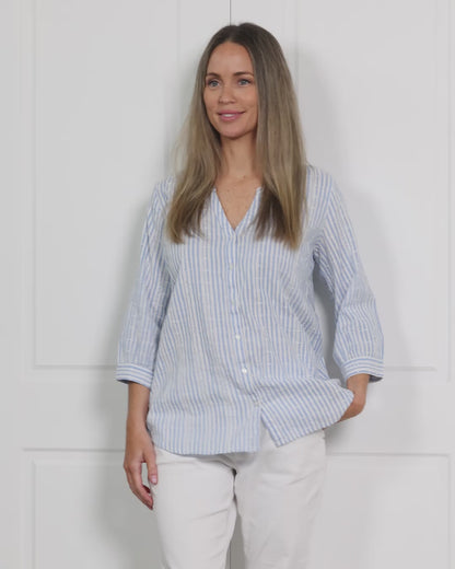 Amelia Shirt - Jacaranda Stripe