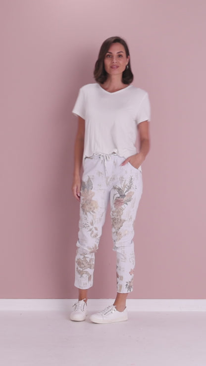 Ridley Pants - White Floral