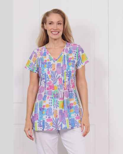Kayla Top - Tropical Blue
