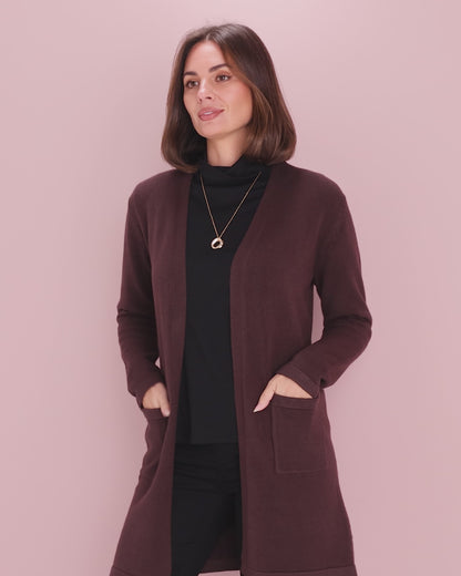 Salima Knit Cardigan - Choc