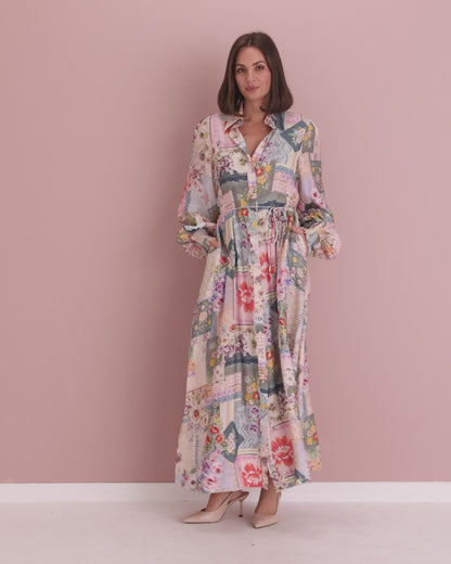 Bora Bora Maxi Shirt Dress - Springtime Countryside