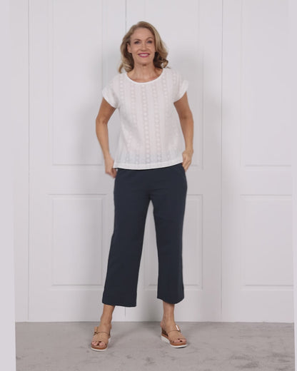 Mornington Cotton Pants - Navy