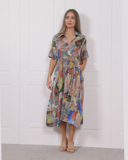 Nadia Dress - Amber Canvas