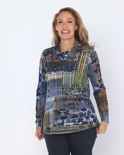 Isfahan Top - Blue Print