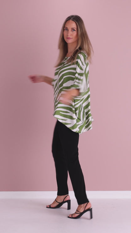 Amalia Top - Green Print