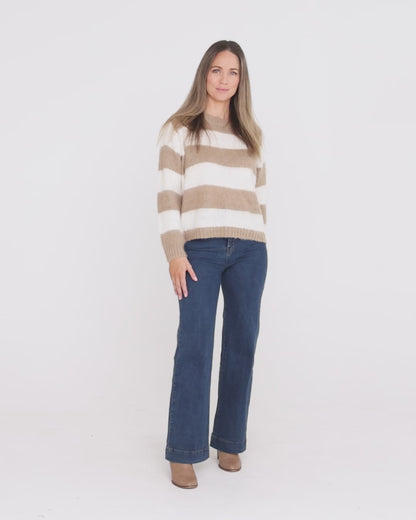 Pallas Stripe Jumper - Stone