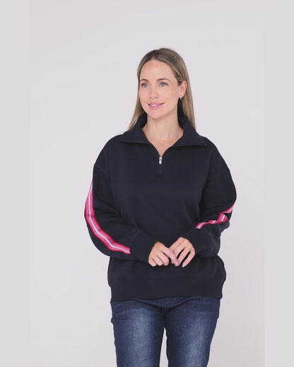 Lover 1/4 Zip Top - Navy