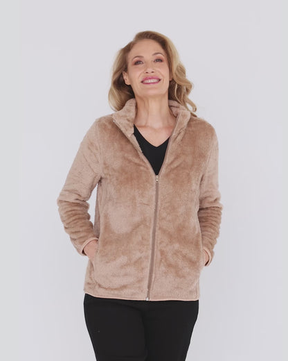 Freya Fluffy Jacket - Caramel