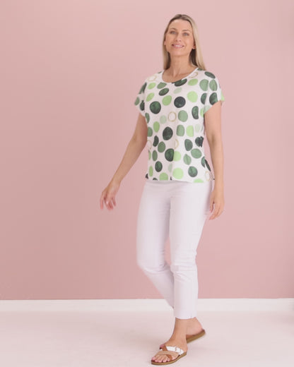 Spotty Dotty Top - Green
