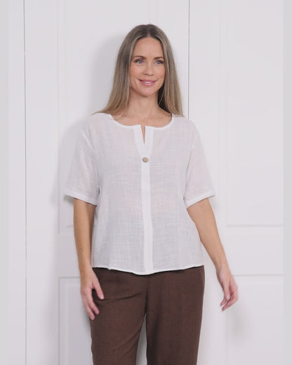 Taverna Cotton Top - White