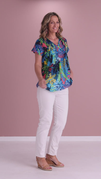 Kayla Cotton Short Sleeve Top - JunglePop