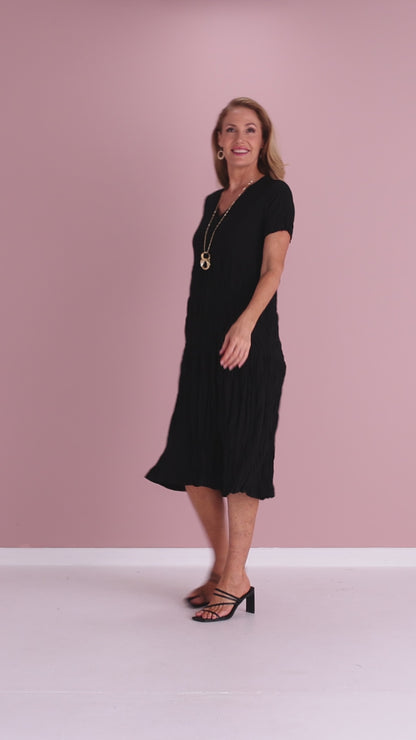 Stella Tiered Dress - Black