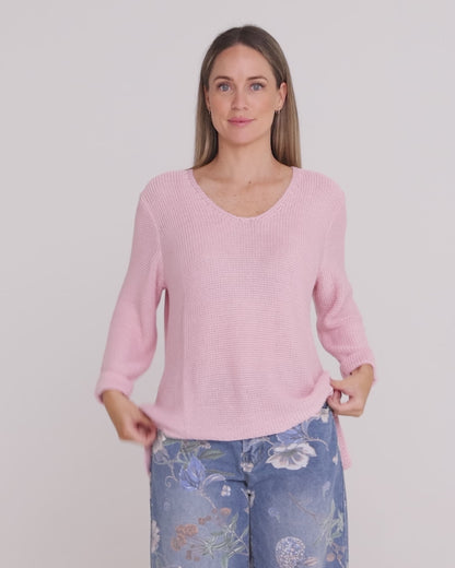 Emmy Cotton Knit Jumper - Pink