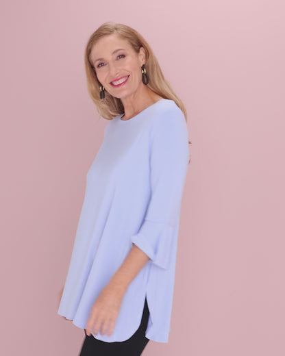 Lacey Bamboo Top - Cornflower Blue