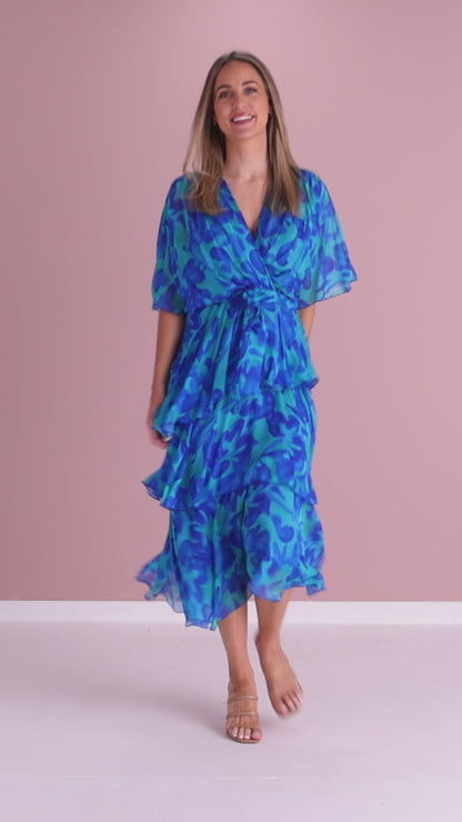 Loira Silk Dress - Oceanic