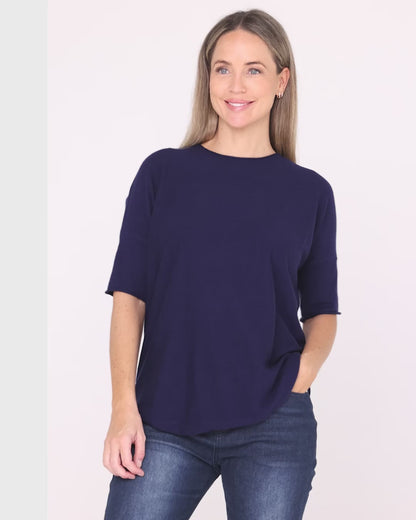 Jarrah Knit Top - Navy