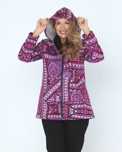 Hastings Fleece Lined Jacket - Berry Mosaic