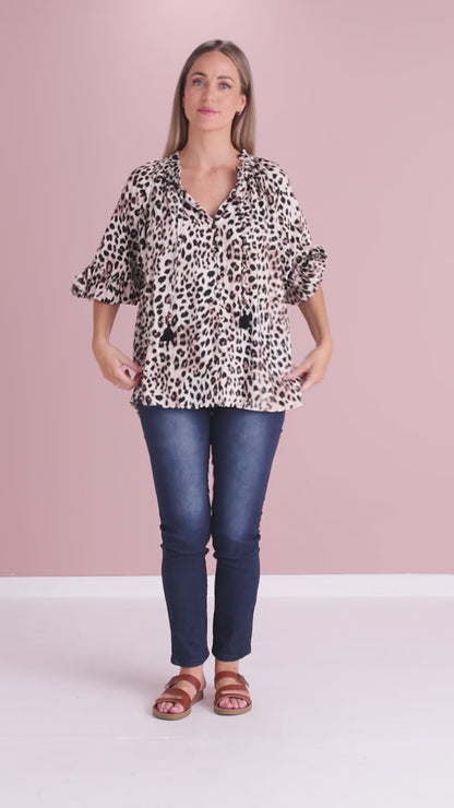 Serengeti Top - Beige Leopard