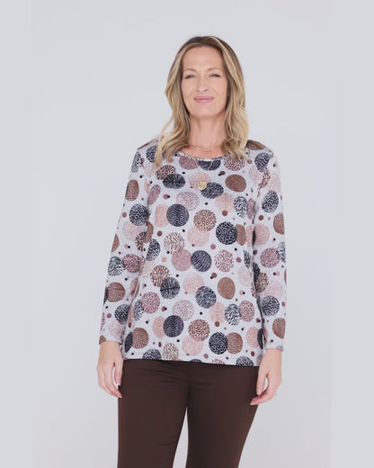 Rory Knit Top - Cocoa Dot