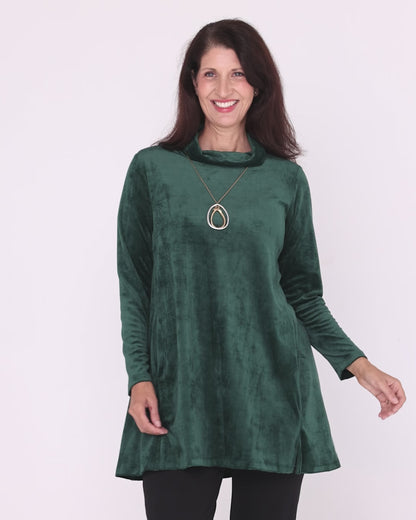 Melanie Velour Tunic - Forest