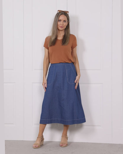 Holland Skirt - Denim Blue